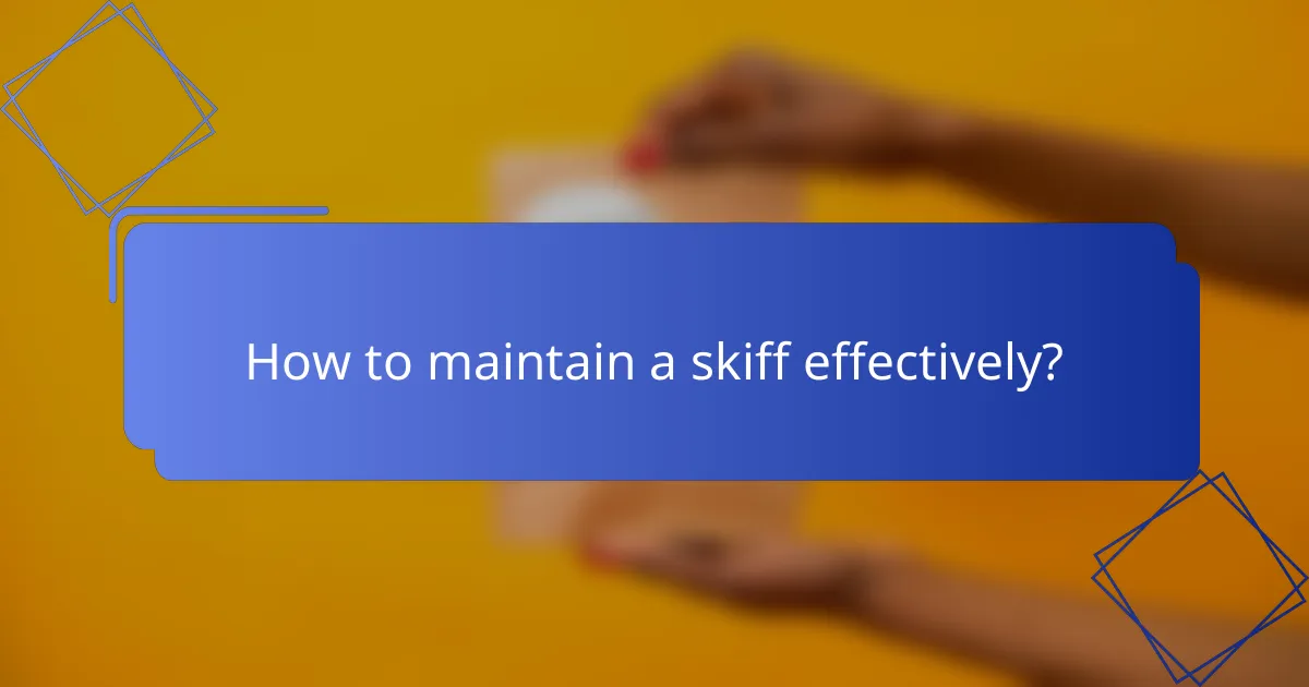 How to maintain a skiff effectively?