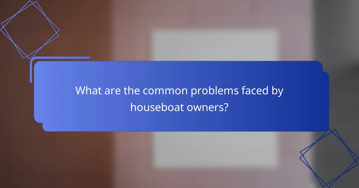 What are the common problems faced by houseboat owners?